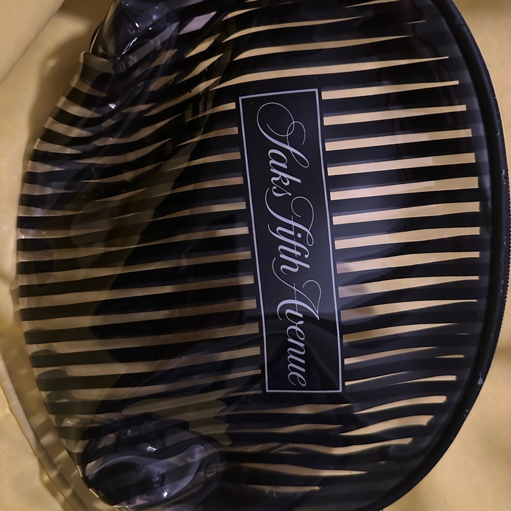 Saks Fifth Avenue Clear with Black design bag